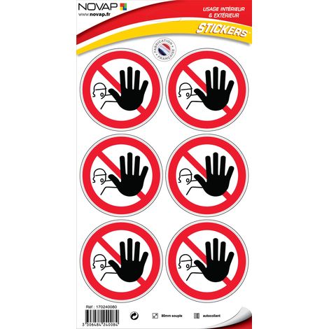 Planche 6 Pictogrammes Ø 80mm - Interdiction de Franchir le signal - 4240084