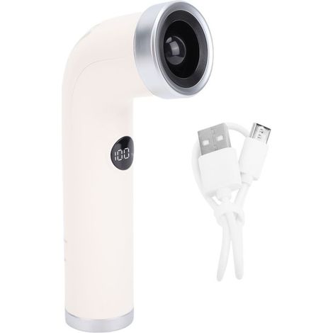 Ventilatore portatile, senza lame, ricaricabile via USB-C, con display digitale, di piccole dimensioni, ideale per i viaggi e attività all'aperto, il colore albicocca. (1/5)