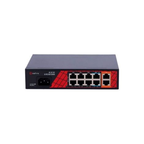 Safire Switch Hi-PoE 8 porte PoE + 2 Uplink RJ45 2x10/100/1000Mbps