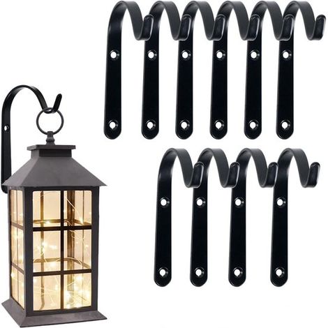 Wandhaken Pflanzenhaken Hängekorbhaken 10 Stück Pflanzenhalter aus Metall mit Schrauben Gartenhaken zum Aufhängen von Zaunlaternen, Vogelfutterhä (1/5)