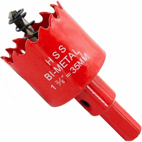 En acier haute vitesse  Scie-cloche bi-métal HSS avec tige pour bois et métal,ercer des panneaux,du plastique,des tuyaux,bi-métal  ,1-3/ 8"(35mm)