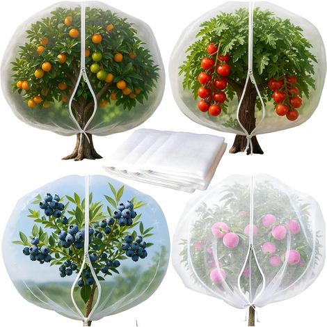 Filet de treillis de jardin avec cordon de serrage et fermeture éclair, 4PACK 2, 3Ft x3, protection complète contre les chocs (1/5)
