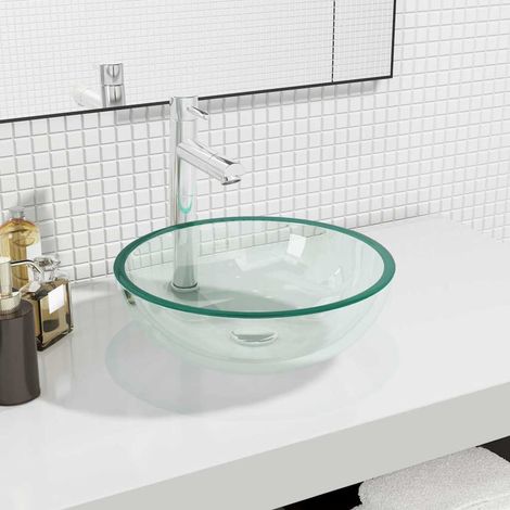 Lavabo Verre trempé 35x12 cm Transparent (1/5)