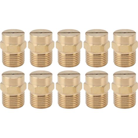 10PCS Directional Slot Nozzle Brass Cooling Misting Rustproof Heat Resistant Water Hose Nozzle for Lawns Vegetable Gardens 4 Point Thread (1/4)