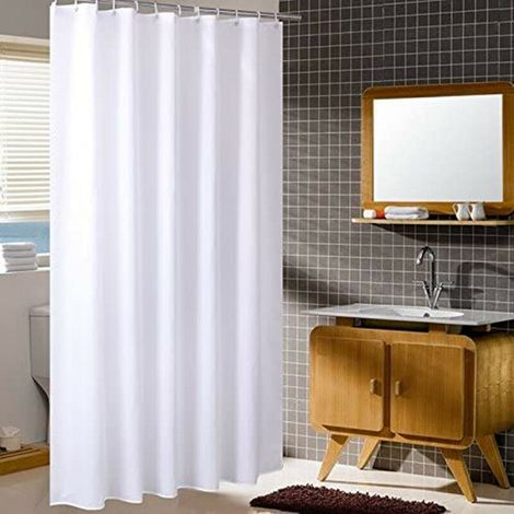 78 x 78 Inch Shower Curtain, Waterproof Polyester Bathroom Curtain with Hooks, White