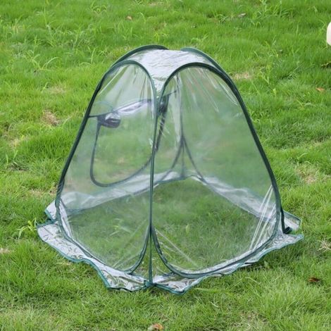 Mini serre pliable 70 x 70 cm - Petite serre pour légumes, fleurs et champignons - Tente d'hiver transparente en PVC pour plantes (1/4)