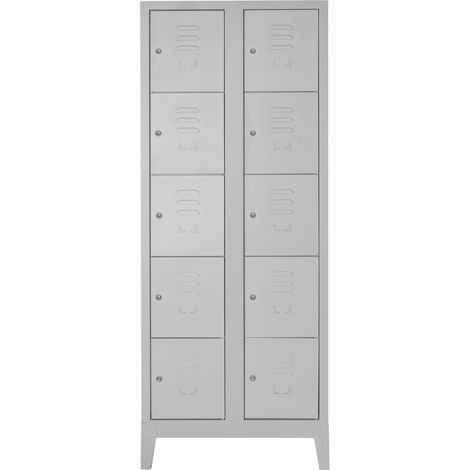 Armadio metallo acciaio portaborse 10 vani 69x40x180 cm