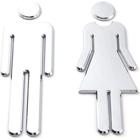 Ahlsen Plaque de Porte Femmes et Hommes,Signe Toilette, WC Sign,Symboles de WC Hommes Femmes Signe Toilette pour Porte Panneau WC Homme Femme Panneau Toilette Signe de Porte Salle de Bain (1/5)