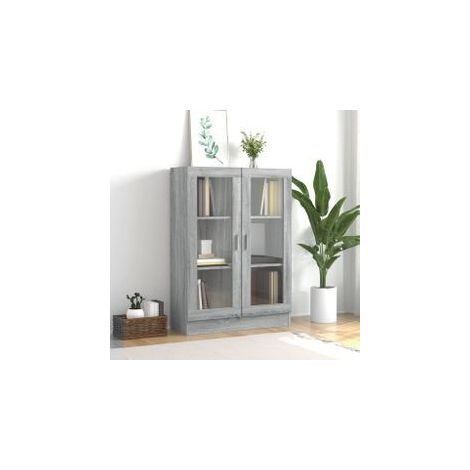 Armoire à vitrine Sonoma gris 82,5x30,5x115 Bois d'ingénierie (1/5)