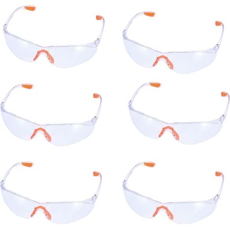 6 Paire Lunettes de sécurité Lunette de Protection Anti-buée lunettes de sécurité réglables Ultralight pour Usage intensif pour l'industrie, Le Laboratoire Travail (1/5)