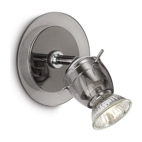 Organza - Spot singolo in metallo nero traslucido e vetro max 50 W (1/2)