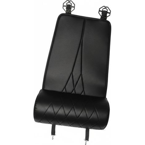 Coussin de siège de véhicule en cuir, soutien des cuisses-Noir