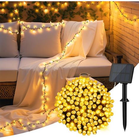 Solar-Lichterkette für den Außenbereich, 7 m, 50 LEDs, Kupferdraht, 8 Modi, Timer, IP65, wetterfest, für Hof, Weihnachtsbaum, Garten, Schlafzimmer, Balkon (1/5)