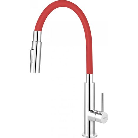 Ferro Zumba Slim 2F Küchenarmatur rot Chrom modernes Design