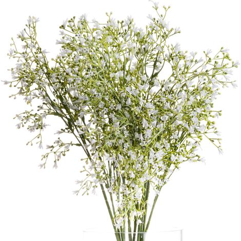 Hill Interiors Spray Fleurs artificielles de fleurs sauvages Taille unique Blanc Blanc/Gris-AquaForge (1/2)
