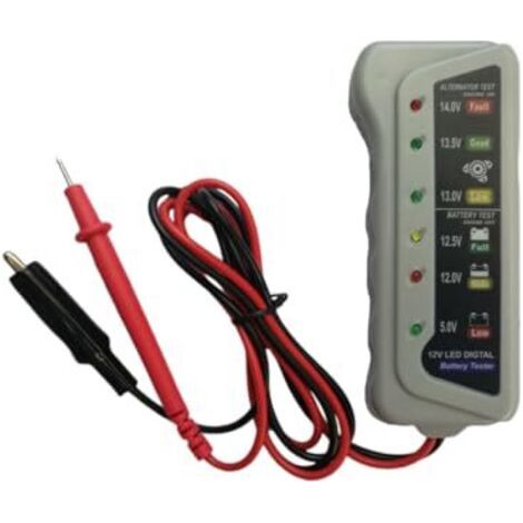 Testeur Numérique de Batterie Auto 12v Protection Surtension et Lecture Rapide pour Batteries Voiture, Moniteur Pratique en Plastique Métal - (1/5)