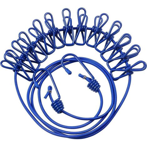 Tendedero Cuerda Con 12 Pinzas 180 Cm Uso Exterior Flexible - (1/5)