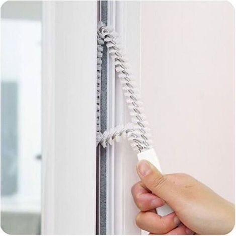 Brosse Nettoyage Fenêtre - Porte Coulissante - Rails De Douche - Tête Compacte Pour Fissures - 1 Pièce (1/4)