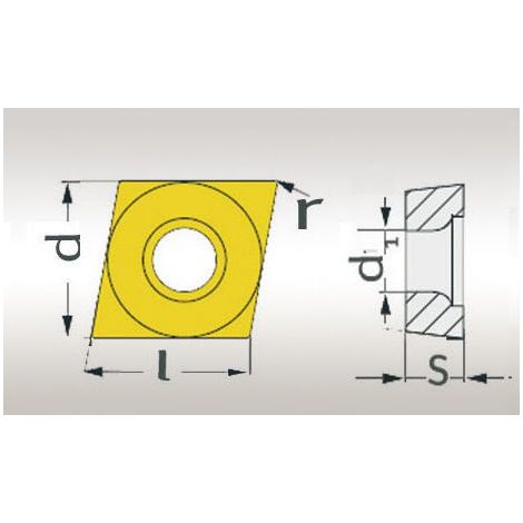 Plaquettes avec revêtement 80° CCMT09T304 - taille 09 - 5 pcs Optimum CCMT09T304 (1/3)