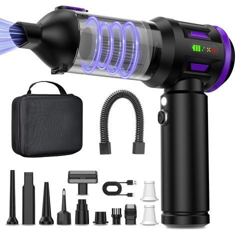Handheld Vacuum Cleaner, 26000 Pa Brushless Motor, 6000 mAh Battery, 8 Accessories for Car and Home (1/2)