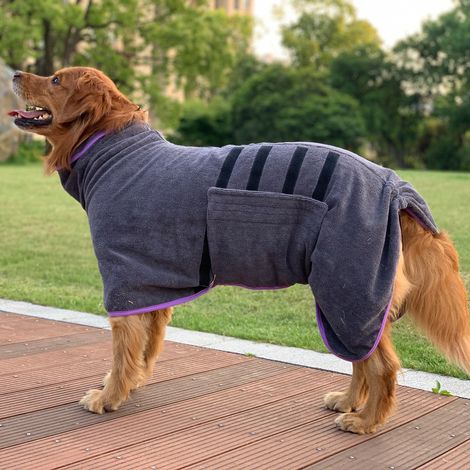 Peignoir absorbant à séchage rapide pour animaux de compagnie YP10 - Gris foncé S (1/5)