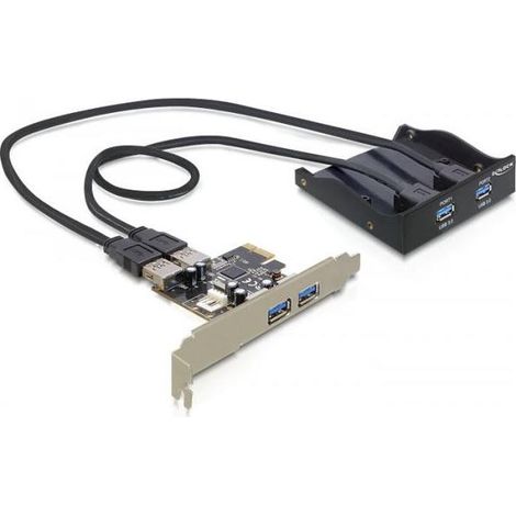 DeLOCK Front Panel + PCI Express Card tarjeta y adaptador de interfaz Interno USB 3.2 Gen 1 (3.1 Gen 1) (1/2)
