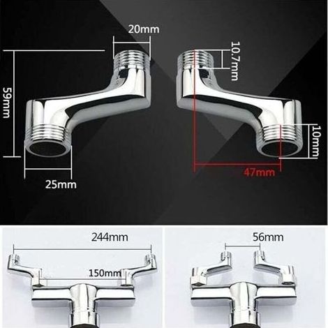 Raccord Contre Coudé Douche - Raccord Laiton Coudé Réducteur - Bras Pivotant Réglable - Raccord Mural Contre Coudé - Raccord Excentré 1/2 3/4 - Chrome A (1/2)