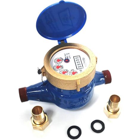 Compteur de débit d'eau de robinet à rotor DN15, sortie d'eau froide sèche, compatible avec les boîtiers en fer domestiques (1/5)