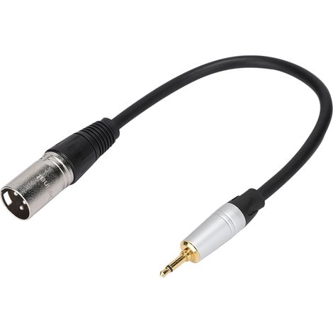 Câble Adaptateur Jack 3.5mm Vers Xlr 3 Broches - Plaqué Or Alliage De Zinc - Pour Micro Guitare Mixeur - 0.3 Mètre (1/5)