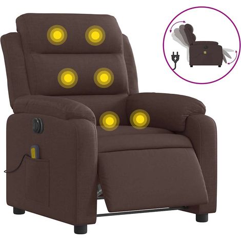 Maison Exclusive - Massagesessel Elektrisch Dunkelbraun Stoff (1/5)