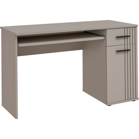 Bureau Sigma avec tiroir et rangement - Bois MDF cachemire et décor noir - 104 x 76 x 50 cm - Livraison gratuite (1/4)