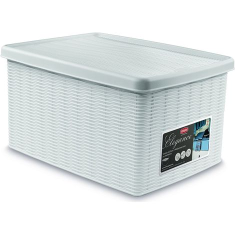 Boîte de Rangement Blanc Plastique 29 x 39 x 21 cm (1/4)