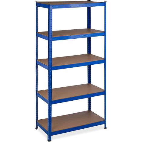 Estantería para carga pesada 180 x 90 x 45 cm con 5 niveles ajustables estilo garaje de MDF azul 130010198 (1/5)