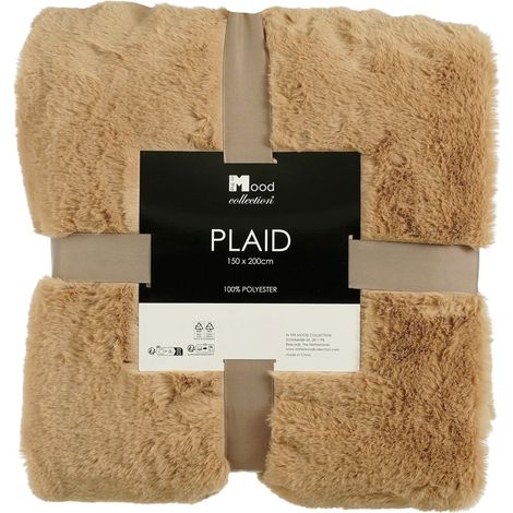 Plaid Polaire Doux et Chaud Couverture de Canapé Lit Polyester Brun Clair 150 x 200 cm - PANGIVO (1/4)
