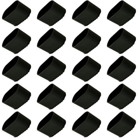 Capuchon de pied de chaise, 20 pièces Protection de pied de chaise, protection de sol, embouts de pied, pied de chaise en plastique, protection de sol, capuchon de protection 40x20 mm pour tubes ovale (1/4)