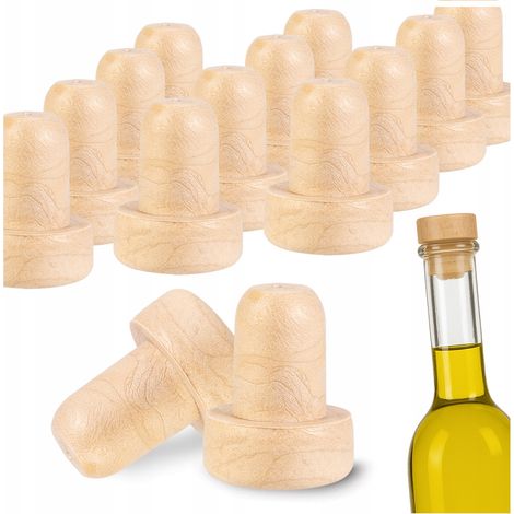 50 tapones sintéticos tipo champiñón para botellas, vino y licores de 12 mm.