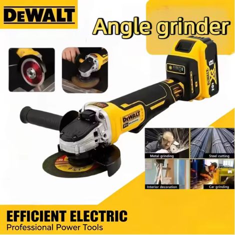 DEWALT DCG405 Meuleuse d’angle sans fil 18V XR Brushless 125mm, kit batterie+chargeur, atelier mécanique meulage soudure carrosserie (1/5)