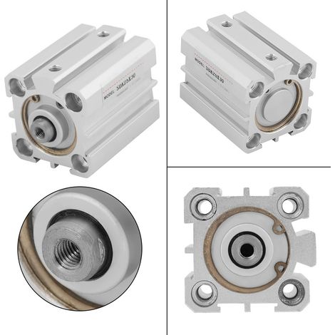 Vérin pneumatique double effet 25x30 aluminium compact SDA, 1 pièce (1/5)