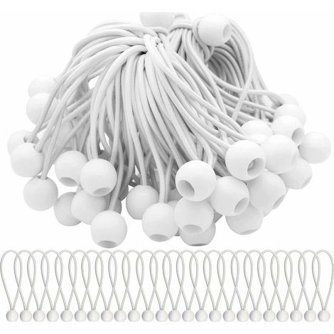 75 Stück elastische Kugel-Bungee-Seile, elastische Bungee-Seile mit Kugeln, elastisches Seil für Planen, Zelte, Plakate, Camping, Gummi-Bungee-Seil (15 cm) (1/5)