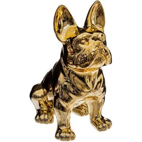 Statuette Déco Design "Bulldog" 22cm Or (1/2)