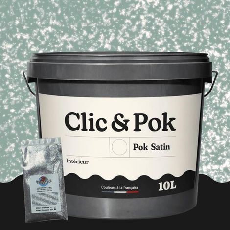 Peinture Effet Pailleté pour Murs & Plafonds - POK PAILLETTE - 10L - Cactus (1/4)