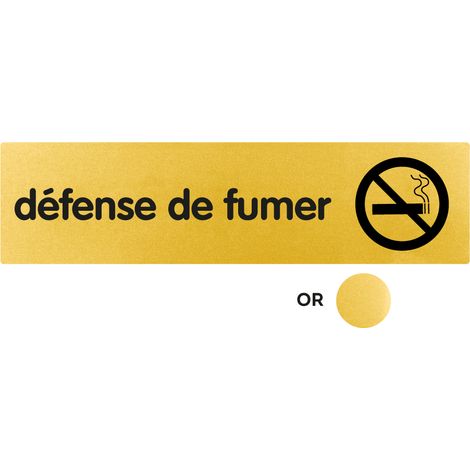 Plaque de porte Défense de fumer - Classique or 170x45mm - 4490366