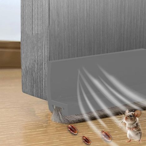 Joint de Porte, Boudins de portes et isolation, Bande d'étanchéité de fond de porte maison auto - adhésif anti - insectes anti - poussière insonorisé porte de chambre à coucher en silicone (Gris) (1/5)