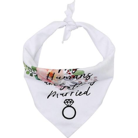 Doppellagiges Hundehalstuch, Aufschrift „Meine Menschen heiraten“, florales Hochzeitsmotiv, dreieckiges Lätzchen, Halstuch, Valentinstagshalstuch