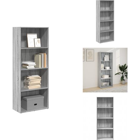 Bücherregal Grau Sonoma 60x30x152 cm Holzwerkstoff - Bücherregal - Bücherregale - Bücherständer - Bücherschrank (1/5)
