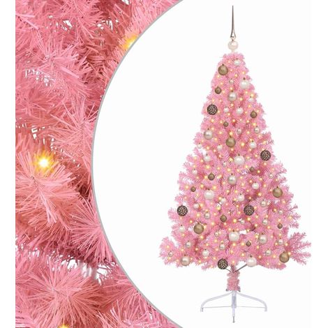 Albero di Natale artificiale con luci integrate Rosa 180 cm PVC vidaXL (1/5)