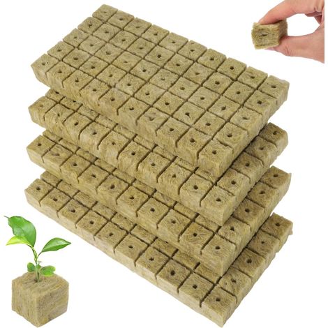 200 Pieces Hydroponic Rock Wool Cubes, Breathable Grow Blocks 25x25x25mm, Planting Plugs for Cuttings, Seeding, Germination and Indoor Gardening (1/5)