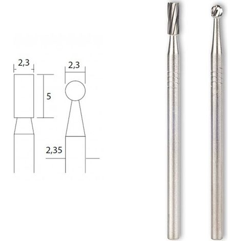 Fraises en métal renforcé embouts rond et cylindrique - Proxxon