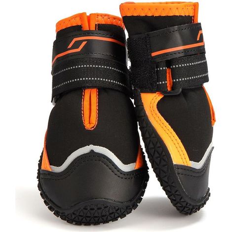 Bottes chaudes pour chien avec bandes réfléchissantes, antidérapantes et résistantes, pour protéger les pattes de votre chien lors de vos randonnées. (1/5)
