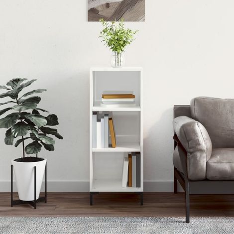 Buffet, Meuble de Rangement, Armoire de Cuisine blanc brillant 34,5x32,5x90 cm bois d'ingénierie NKK97504 (1/5)
